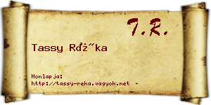 Tassy Réka névjegykártya